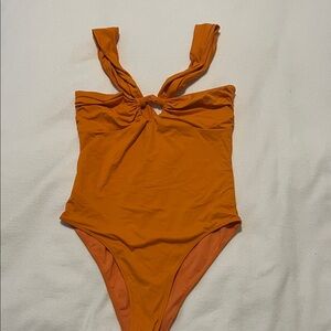 Zara Orange One Piece Swimsuit medium
